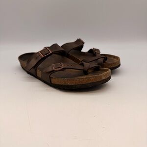 Birkenstock Gizeh Brown Oiled Leather Sandals EU 41 US 8 Men 10 Women